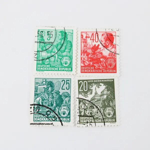 Set of 10 DDR East Germany 1950s Used Stamps 5-70 Pfennig