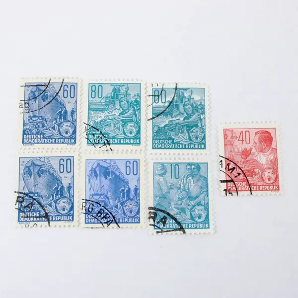 Lot Of 7 East Germany DDR 1955 Stamps Used Cancelled 10/40/60/80pf
