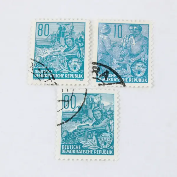 Lot Of 7 East Germany DDR 1955 Stamps Used Cancelled 10/40/60/80pf