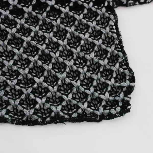 Susan Lawrence Women's Black Gray Knit Poncho One Size