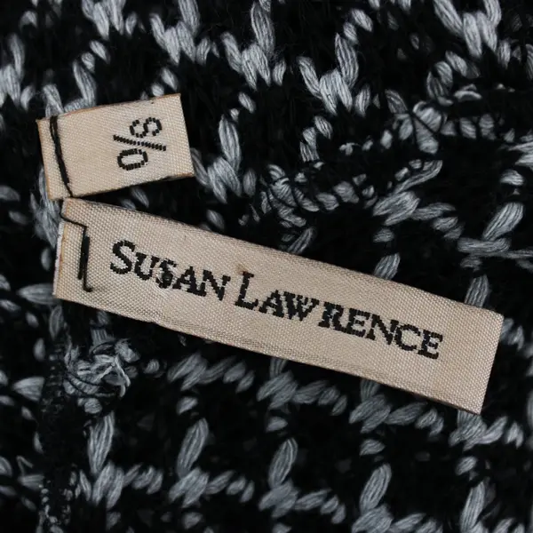 Susan Lawrence Women's Black Gray Knit Poncho One Size