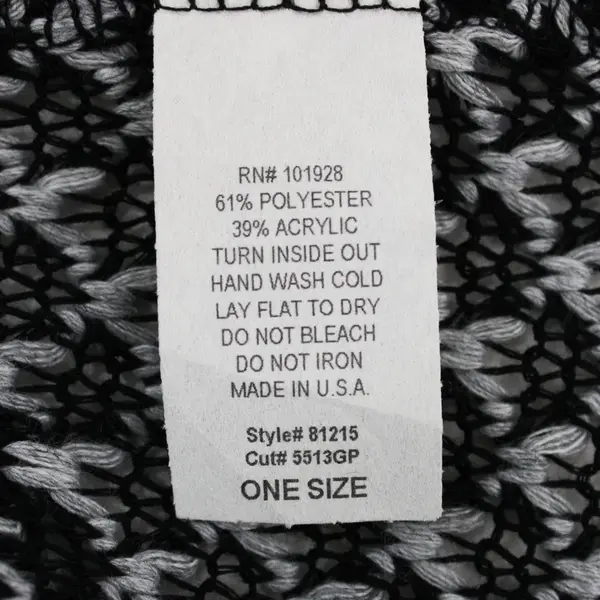 Susan Lawrence Women's Black Gray Knit Poncho One Size