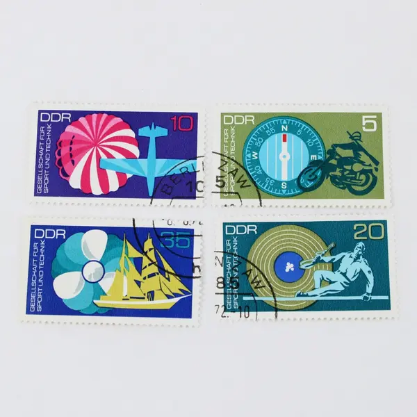 Lot of 4 Germany DDR 1972 Society for Sport & Technology Stamps #1388-90, 1392 