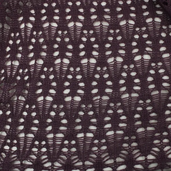 Purple Crochet Open Front Short Sleeve Lightweight Cardigan Sz S