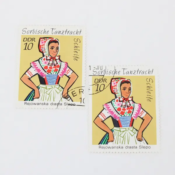 Set of 4 Germany DDR 1971 Sorbian Dance Costumes Used Postage Stamps 