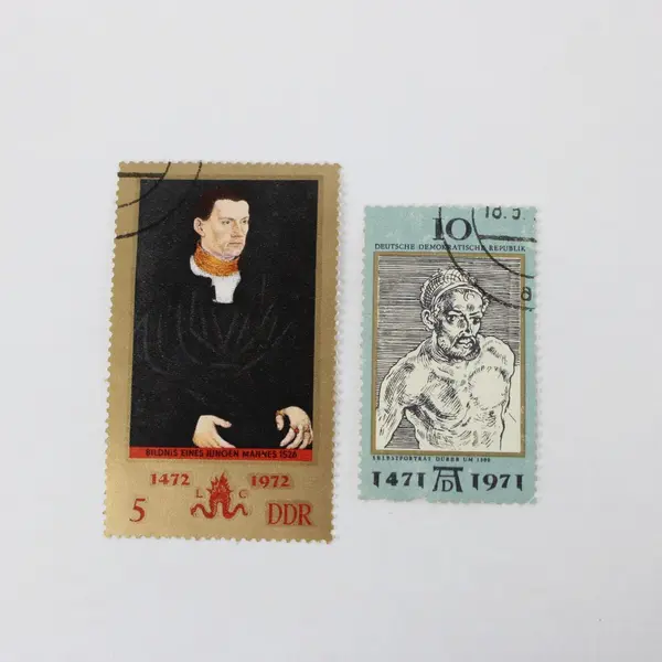 Lot of 7 East Germany DDR Used Postage Stamps Art Portraits 1971-1972