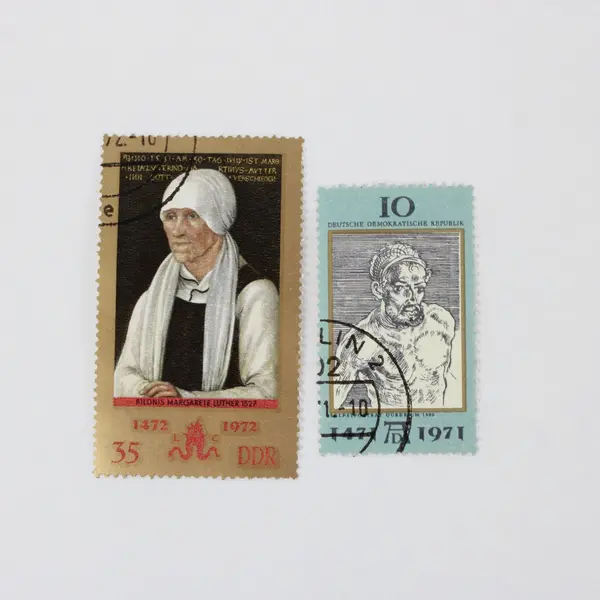 Lot of 7 East Germany DDR Used Postage Stamps Art Portraits 1971-1972