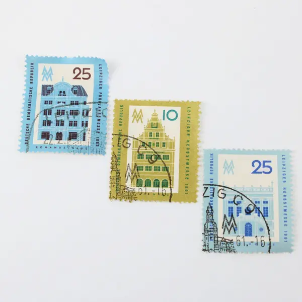 Lot Of 7 DDR Germany 1960s Postage Stamps Used Architectural Buildings 