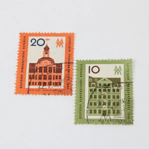Lot Of 7 DDR Germany 1960s Postage Stamps Used Architectural Buildings 