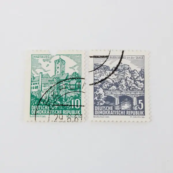 Lot Of 7 DDR Germany 1960s Postage Stamps Used Architectural Buildings 