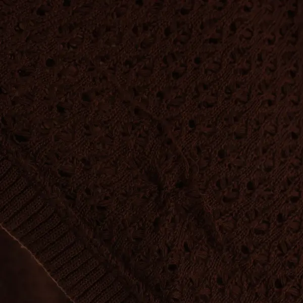 Spunky Brown Crochet Poncho Sweater Women's Size S