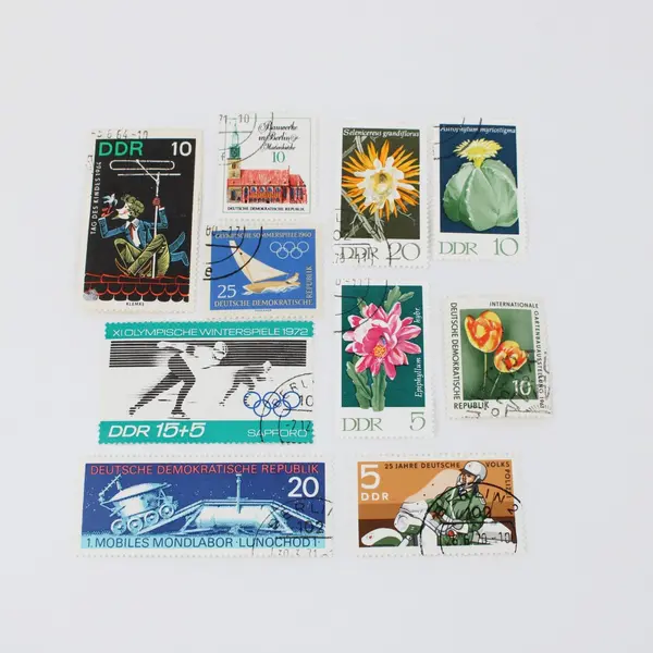 Lot Of 10 East Germany DDR Used Canceled Stamps Sports Flowers Transport