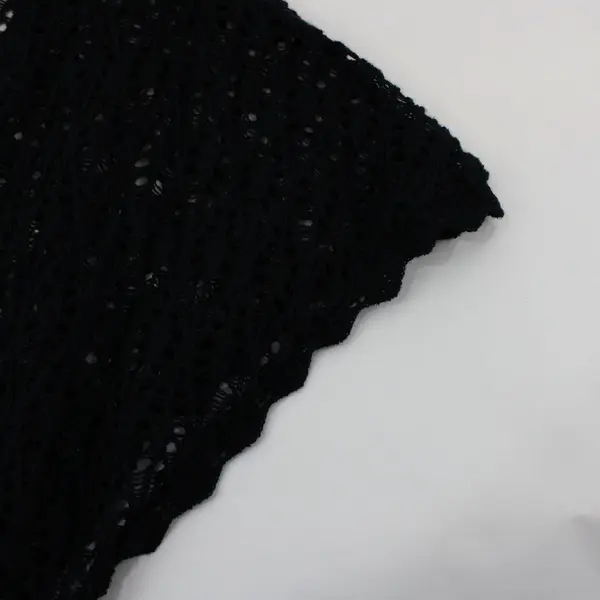 Women's Black Crochet Open Front Cardigan Elbow Sleeve Est. Size S