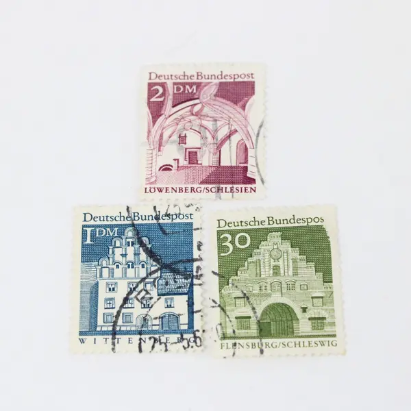 Lot Of 8 Germany Deutsche Bundespost 1966 Historical Buildings Used Stamps 