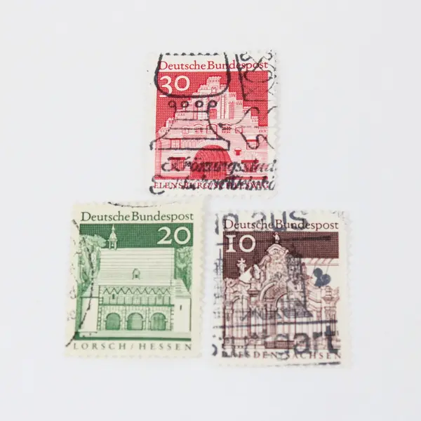 Lot Of 8 Germany Deutsche Bundespost 1966 Historical Buildings Used Stamps 