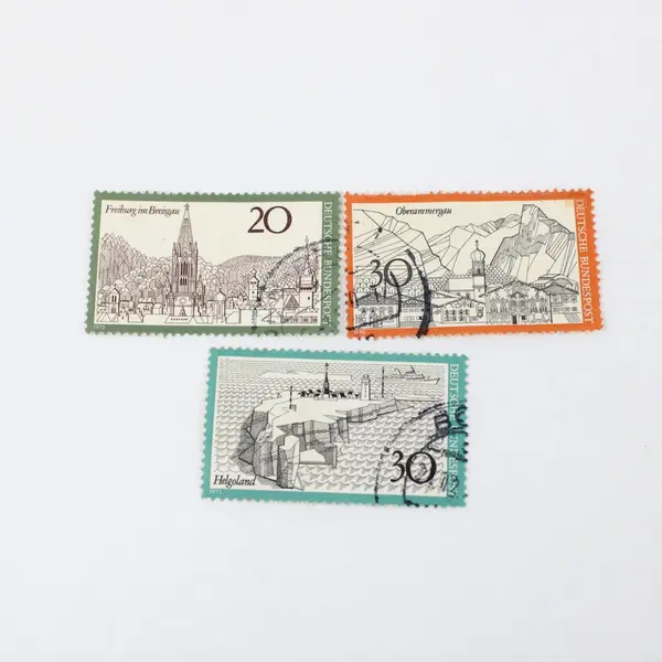 Lot of 10 Vintage Germany Deutsche Bundespost Cancelled Architecture Stamps