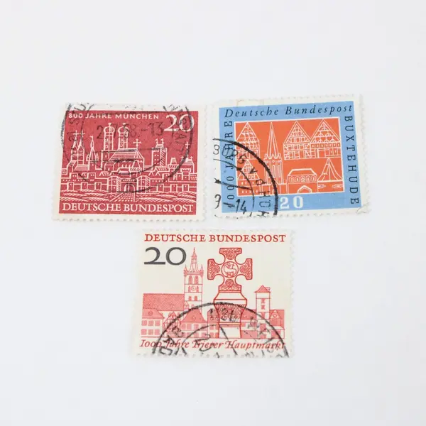 Lot of 10 Vintage Germany Deutsche Bundespost Cancelled Architecture Stamps