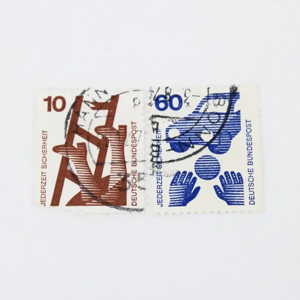Lot Of 5 Germany 1970s Accident Prevention Stamps Used 