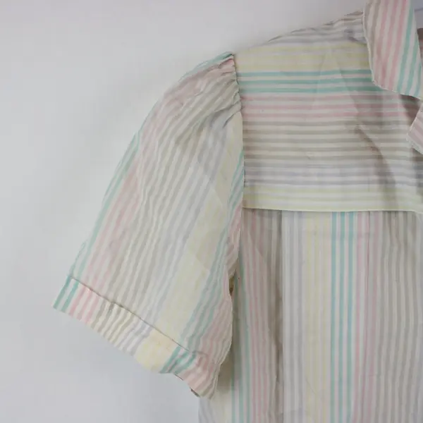 Josephine Women's Pastel Striped Short Sleeve Button Down Shirt Size 10