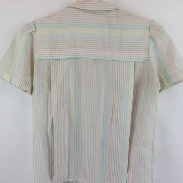 Josephine Women's Pastel Striped Short Sleeve Button Down Shirt Size 10