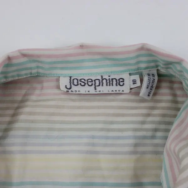 Josephine Women's Pastel Striped Short Sleeve Button Down Shirt Size 10