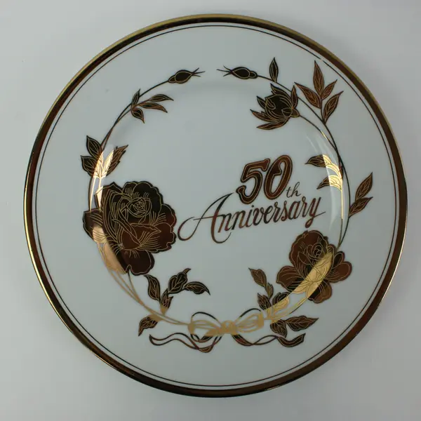 Norcrest 50th Anniversary Gold Floral Fine China Plate