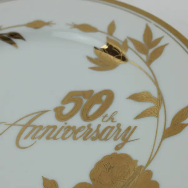 Norcrest 50th Anniversary Gold Floral Fine China Plate