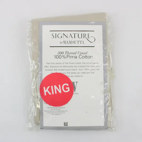 Signature by Wamsutta Pima Cotton King Pillowcase 300 TC Pebble Beige