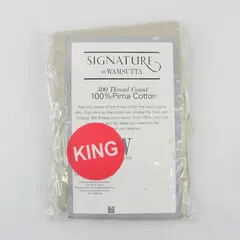 Signature by Wamsutta Pima Cotton King Pillowcase 300 TC Pebble Beige