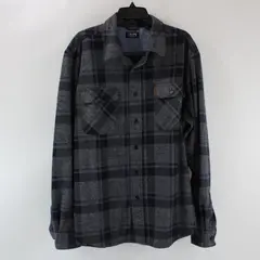 Chaps Men's Flannel Shirt XL Blue Gray Plaid Button-Down