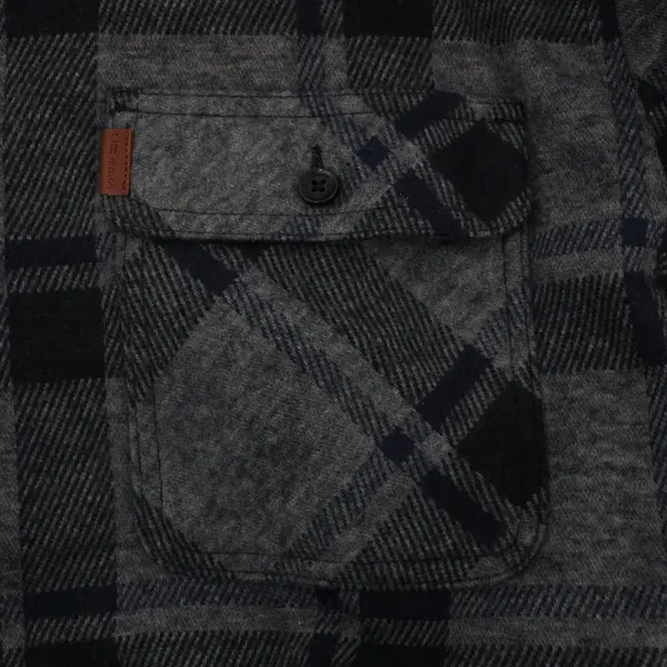 Chaps Men's Flannel Shirt XL Blue Gray Plaid Button-Down