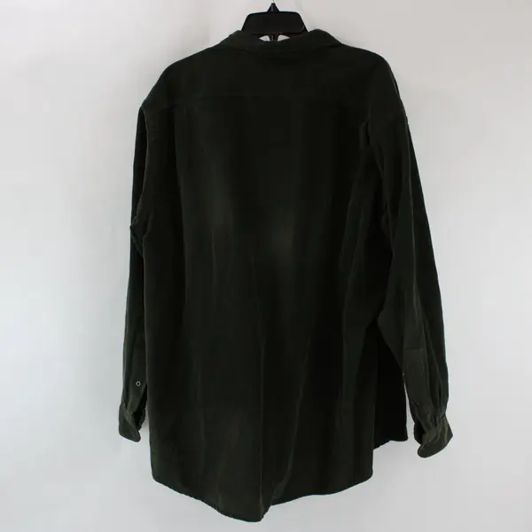 L.L. Bean Men's XL Regular Green Corduroy Button-Down Shirt