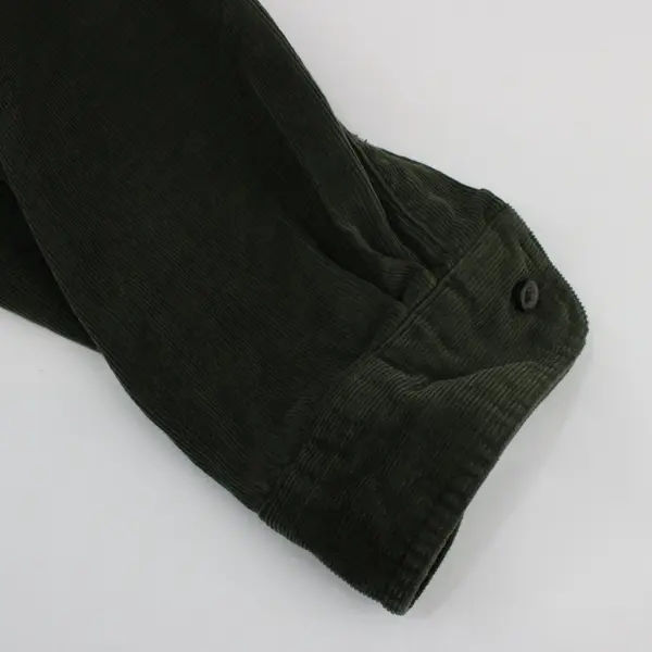 L.L. Bean Men's XL Regular Green Corduroy Button-Down Shirt