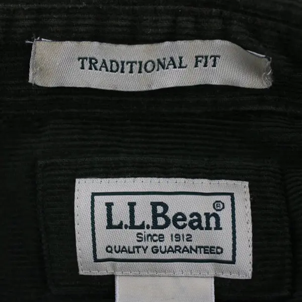 L.L. Bean Men's XL Regular Green Corduroy Button-Down Shirt