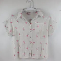 Carolyn Taylor Women's Flamingo Print Button Down Shirt Small