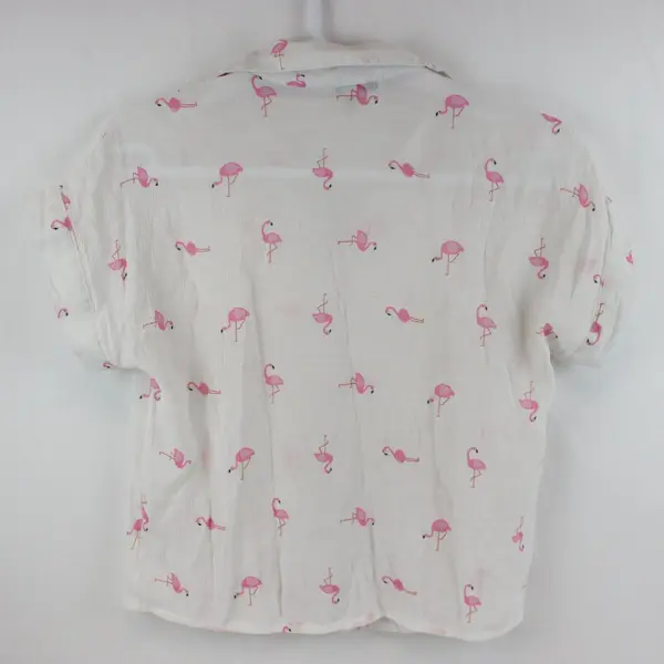 Carolyn Taylor Women's Flamingo Print Button Down Shirt Small