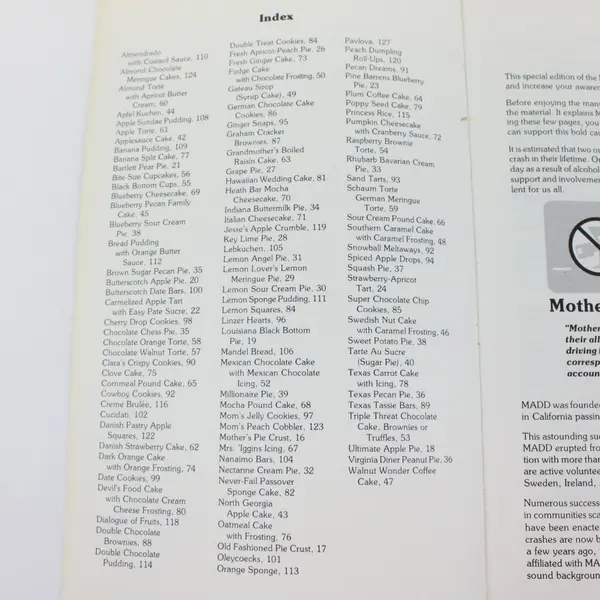 MADD VTG Food Editor's Favorites Desserts Barbara G Ostmann Jane Baker 1988 PB 