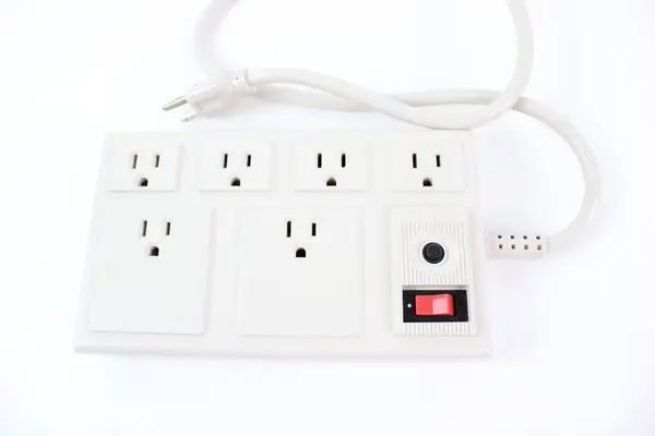 Woods 6-Outlet Surge Protector Power Strip White Resettable Switch