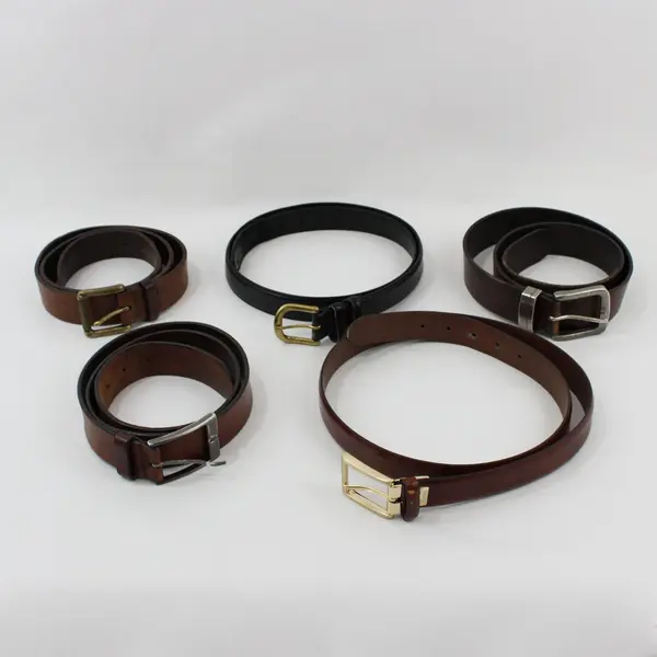 Lot of 5 Genuine Leather Belts Bass & Unbranded DIY Craft Repair
