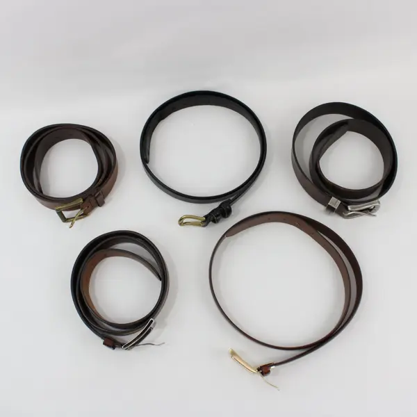 Lot of 5 Genuine Leather Belts Bass & Unbranded DIY Craft Repair
