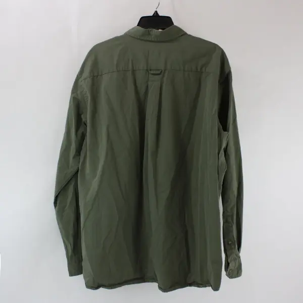 Eddie Bauer Men's XL Army Green Long Sleeve Button-Down Shirt