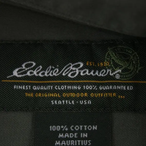 Eddie Bauer Men's XL Army Green Long Sleeve Button-Down Shirt