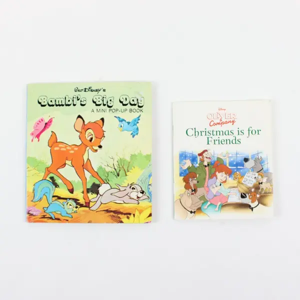 Lot of 2 Disney Bambi's Big Day Mini Pop-Up Oliver & Company Paperback 1977 2021