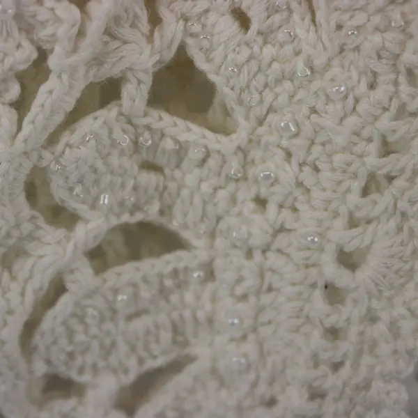 Dressbarn Women's Off-White Lace Crochet Beaded Cardigan Small