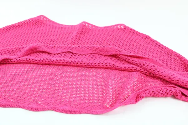 Pink Crochet Short Poncho Shawl One Size Women's Wrap
