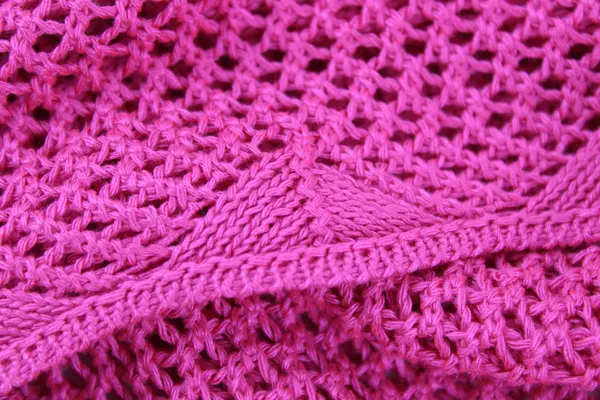 Pink Crochet Short Poncho Shawl One Size Women's Wrap