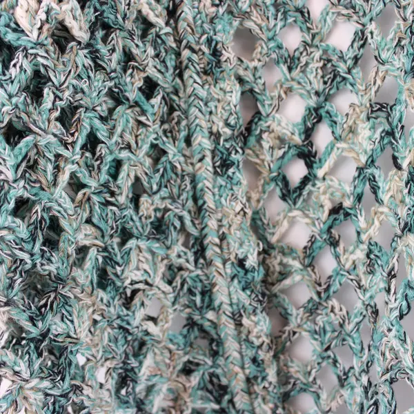 Women's S/M Green Tan Variegated Crochet Cropped Cardigan