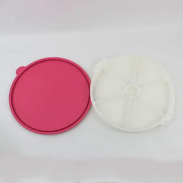 Tupperware 405-1 Divided Veggie Keeper Pink Lid 12 Inch
