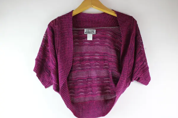 212 New York Women's Large Magenta Cropped Cardigan