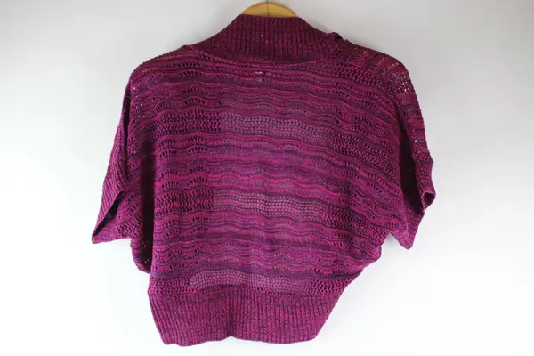 212 New York Women's Large Magenta Cropped Cardigan